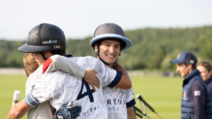 Tomy and Benjamin Panelo celebrate winning for Aureus Cartier Queen's Cup 2025 copyright Pablo Ramirez